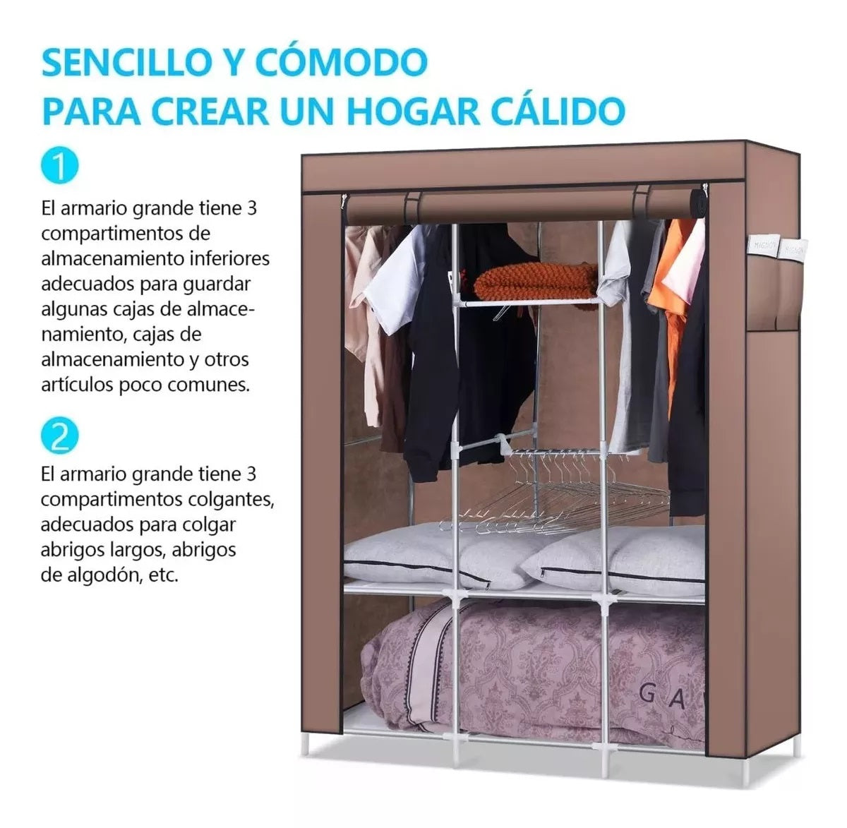 Combo Armario 3 Puestos + zapatero 9nivele